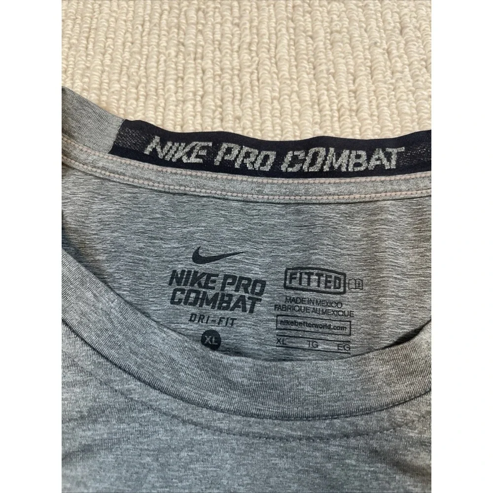Nike Pro Combat Men's XL Shirt Fitted Short Sleeve Gray